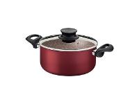 Caçarola Tramontina Paris Antiaderente Tampa de Vidro Vermelha 24CM - 2