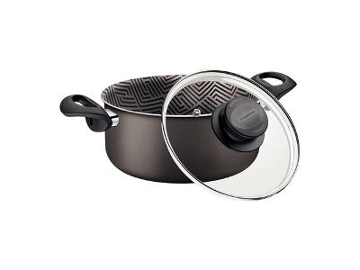 Caçarola Tramontina Paris Antiaderente Tampa de Vidro Chumbo 26CM