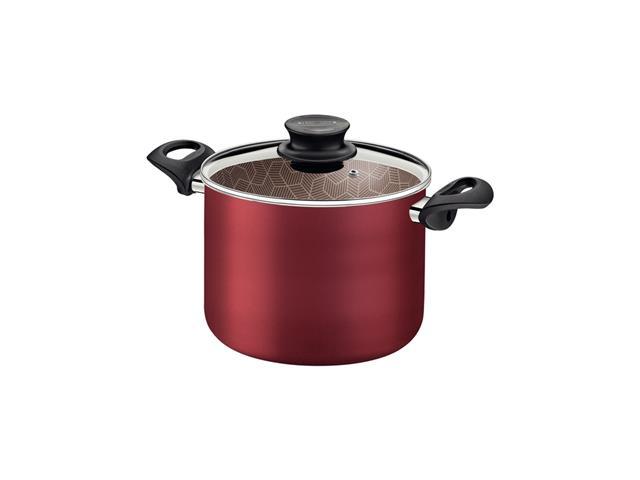 Caldeirão Tramontina Paris Antiaderente Tampa de Vidro Vermelho 18CM - 1