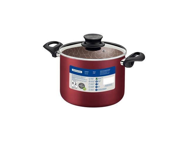 Caldeirão Tramontina Paris Antiaderente Tampa de Vidro Vermelho 18CM - 2