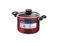 Caldeirão Tramontina Paris Antiaderente Tampa de Vidro Vermelho 22CM - 2