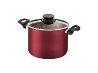 Caldeirão Tramontina Paris Antiaderente Tampa de Vidro Vermelho 24CM - 1
