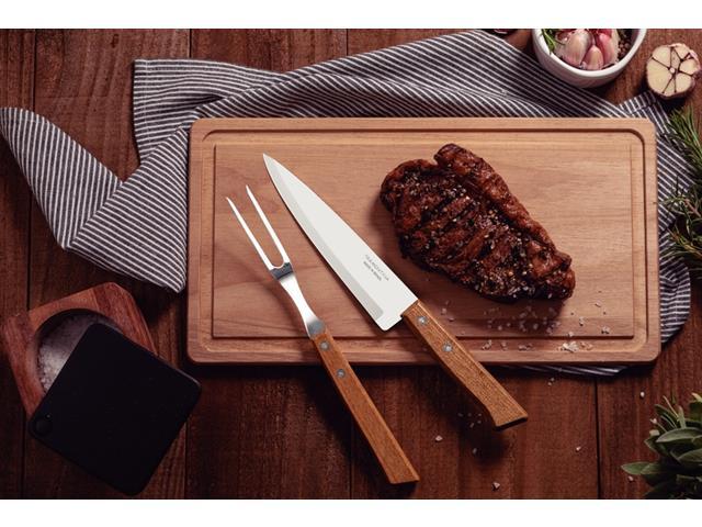 Jogo Trinchante Tramontina Churrasco Cabos de Madeira Natural 3 Peças - 2