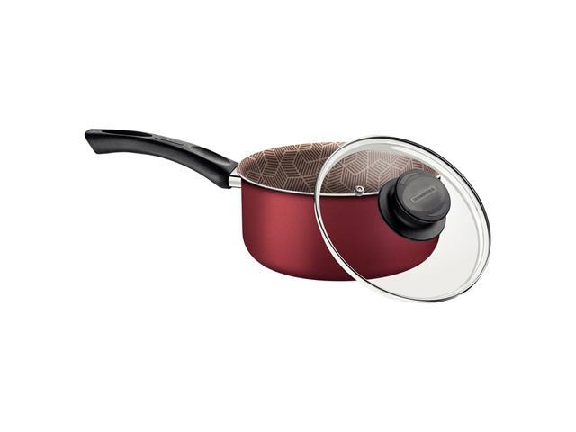 Panela Tramontina Paris Antiaderente Vermelho com Tampa de Vidro 22CM - 1
