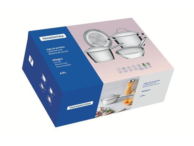 Jogo de Panelas Tramontina Allegra em Inox com Fundo Triplo 4 Peças - 2