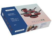 Jogo de Panelas Tramontina Caribe Antiaderente Vermelho 5 Peças - 3