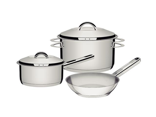 Jogo de Panelas Tramontina Solar em Aço Inox com Fundo Triplo 3 Peças - 1