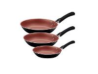 Jogo de Frigideiras Tramontina Caribe Antiaderente Preto 3 Peças - 1