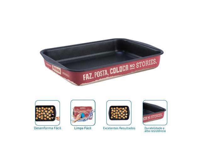 Assadeira Retangular F2 Rochedo Viva Sabores Revestida - 1