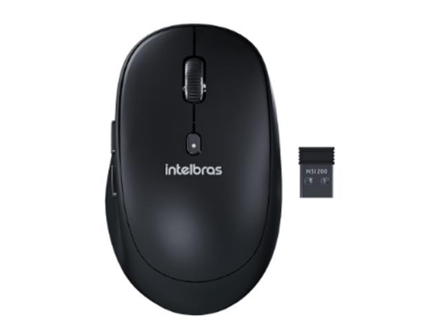 Mouse Intelbras Sem Fio MSI100 6 Botões 2.4GHz USB Pilha Inclusa Preto - 1