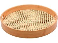 Bandeja de Bambu Oikos com Palinha Redonda 35CM - 1