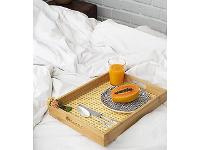 Bandeja de Bambu Oikos com Palinha Retangular 39CM - 2