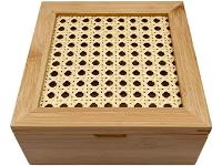 Caixa Decorativa Oikos Palha Indiana e Bambu 4 Nichos - 1
