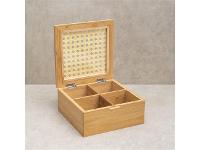 Caixa Decorativa Oikos Palha Indiana e Bambu 4 Nichos - 3