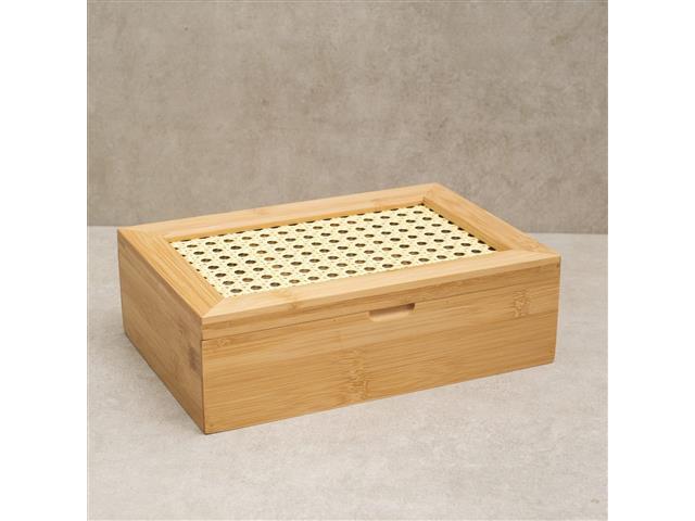 Porta Chá Oikos de Bambu e Palhinha 6 Divisórias - 3