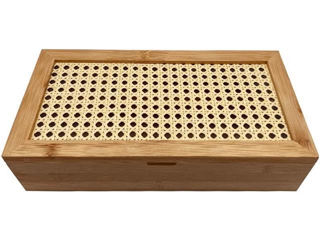 Caixa Decorativa Oikos Palha Indiana e Bambu 8 Nichos - 1