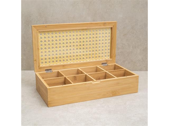 Caixa Decorativa Oikos Palha Indiana e Bambu 8 Nichos - 3