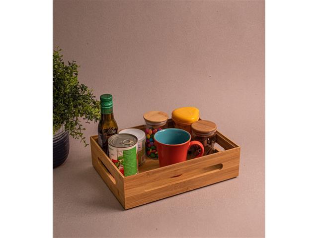 Caixa Organizadora Oikos de Bambu Empilhável Vazada 32CM - 3
