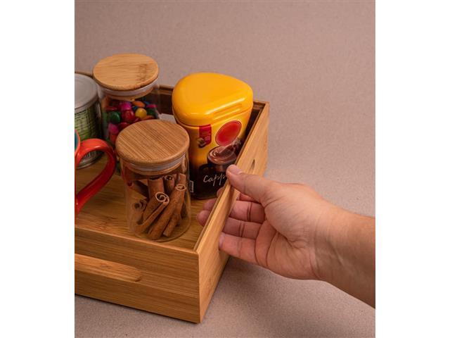 Caixa Organizadora Oikos de Bambu Empilhável Vazada 32CM - 4