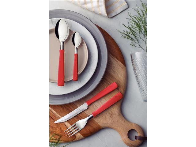 Faqueiro Tramontina New Kolor em Inox e Cabos Vermelho 24 Peças - 4