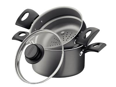 Cuscuzeira Tramontina Turim Antiaderente Starflon Max Chumbo 16CM