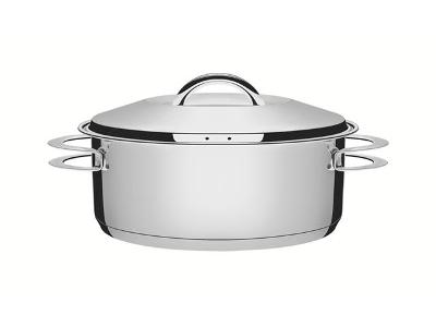 Caçarola Tramontina Solar Rasa em Inox com Tampa e Alças 24CM