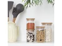 Pote Hermético de Vidro Oikos com Tampa de Bambu Flat 300ML - 2