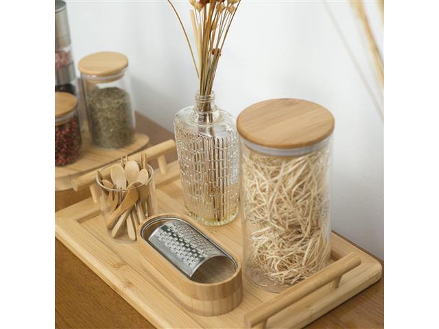 Pote Hermético de Vidro Oikos com Tampa de Bambu Redondo 1,650 Litros - 2