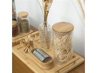 Pote Hermético de Vidro Oikos com Tampa de Bambu Redondo 1,650 Litros - 2