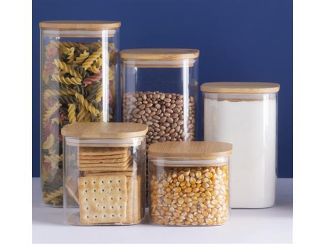 Pote de Mantimentos Quadrado Oikos Flat Tampa Bambu 1,1 Litros - 2