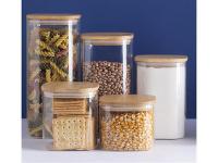 Pote de Mantimentos Quadrado Oikos Flat Tampa Bambu 1,1 Litros - 2