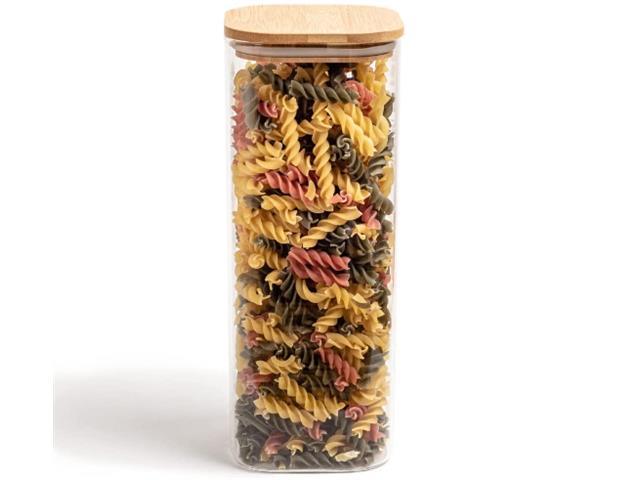 Pote de Mantimentos Quadrado Oikos Flat Tampa Bambu 1,9 Litros - 1