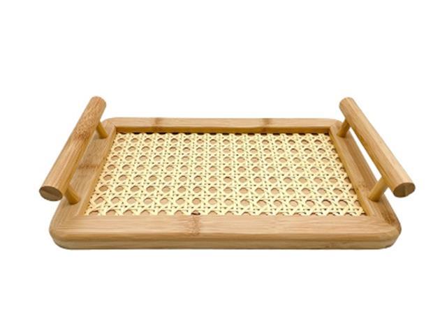 Bandeja Retangular Oikos de Bambu Palhinha com Alças - 1