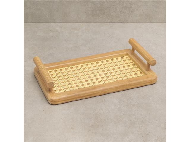 Bandeja Retangular Oikos de Bambu Palhinha com Alças - 2