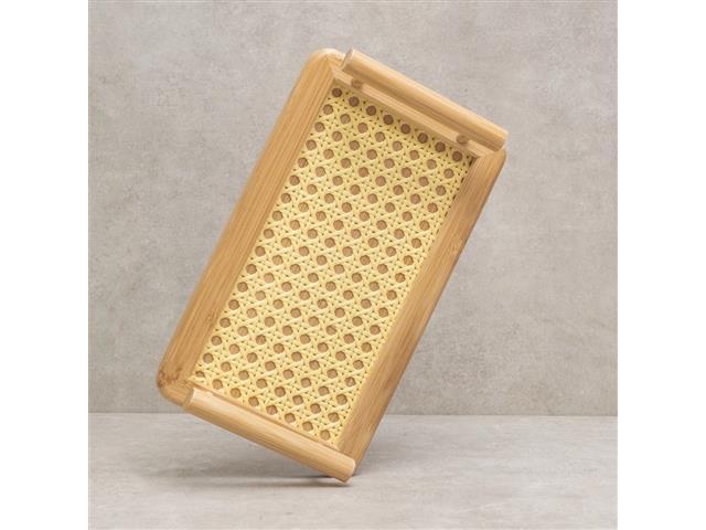 Bandeja Retangular Oikos de Bambu Palhinha com Alças - 3