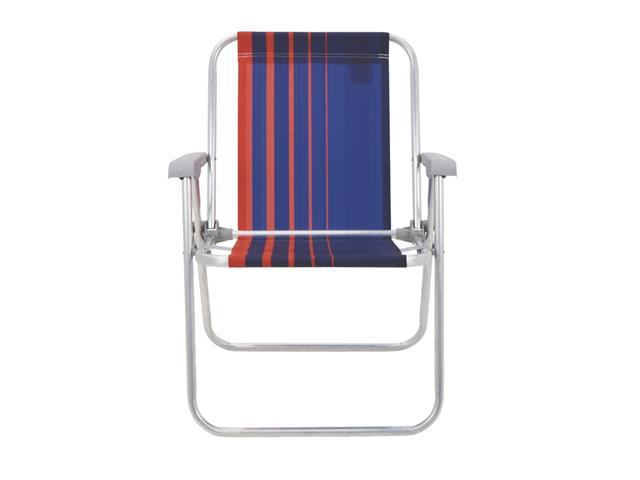 Cadeira de Praia Tramontina Samoa Alta Alumínio Azul Escuro e Laranja - 2