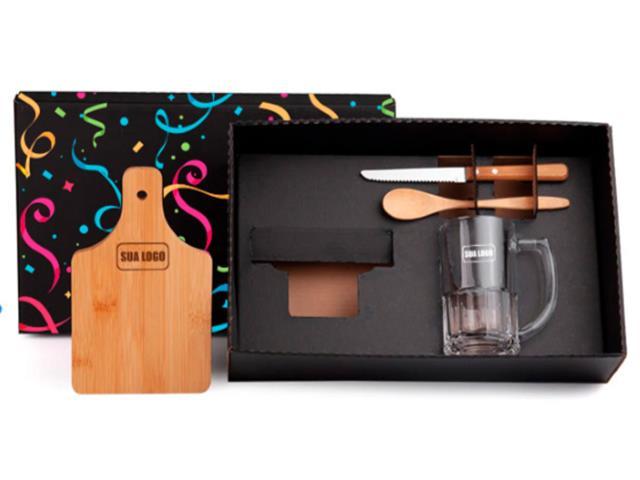 Kit para Caipirinha Chopp em Bambu 4 Peças - 1