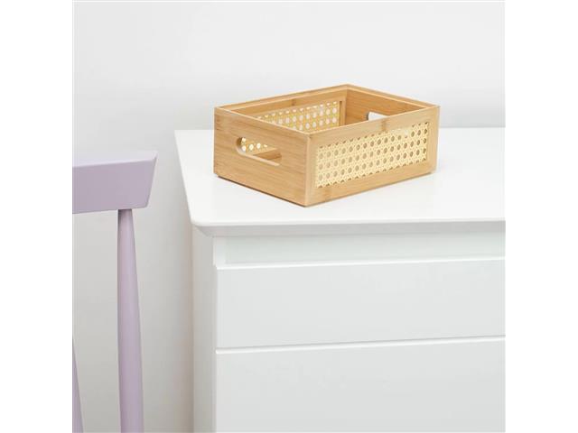 Caixa Organizadora Oikos Empilhável de Bambu e Palhinha 22cm - 3