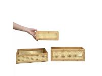 Caixa Organizadora Oikos Empilhável de Bambu e Palhinha 32cm - 3