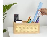 Caixa Organizadora Oiko de Bambu e Palhinha 6 Nichos - 3