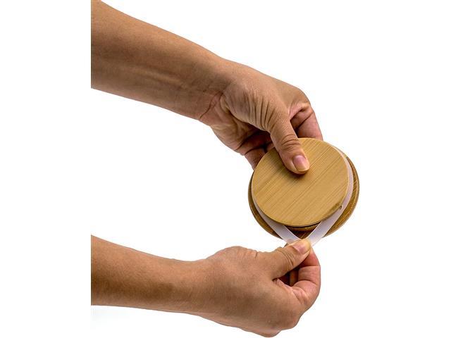 Pote Oikos de Vidro Canelado com Tampa de Bambu 500ml - 2