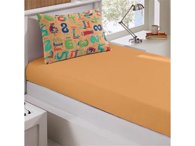 Jogo de Cama Juvenil Buettner Basic Malha Number Laranja