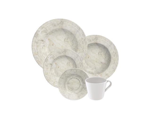 Aparelho de Jantar Tramontina Travertino Porcelana Decorada 20 Peças - 1