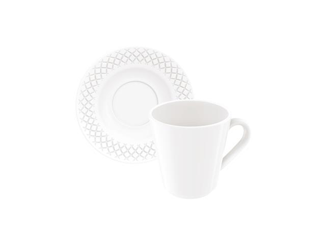 Conjunto Xícara e Pires de Café Tramontina Ingrid em Porcelana - 1