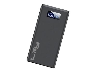 Carregador Portátil 10.000mAh Metálico Display LCD Preto