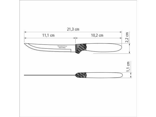 Faca para Churrasco Tramontina Ipanema em Inox e Cabo Preto 5" - 4