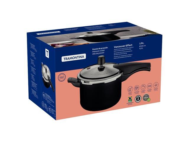 Panela de Pressão Tramontina Vancouver Antiaderente Preto 20cm 4,5L - 3