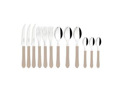 Faqueiro Tramontina Leme com Lâminas em Aço Inox Cinza 12 Pçs