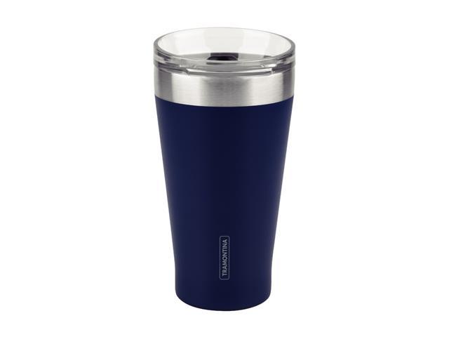 Copo Térmico Tramontina Exata em Aço Inox Azul com Tampa 550 ml - 1