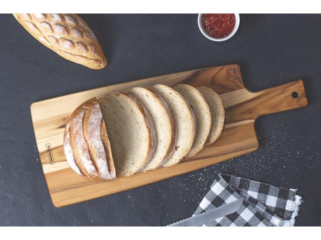 Tábua Retangular para Pão Tramontina Kitchen em Madeira Teca 48x19 cm - 2